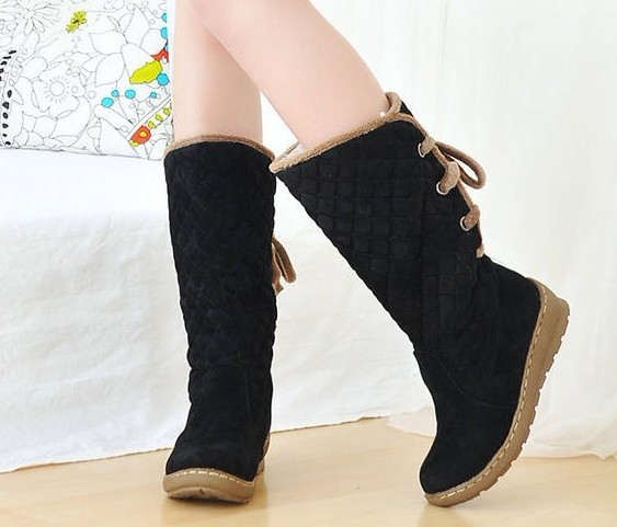 red lace up over the knee boots
