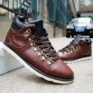 Men's Fashion Leather Rubber Zipper Casual Roman Boots