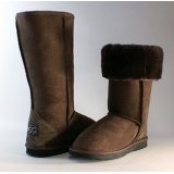 Dark Brown With Zippers Wool Men's Snow Boots