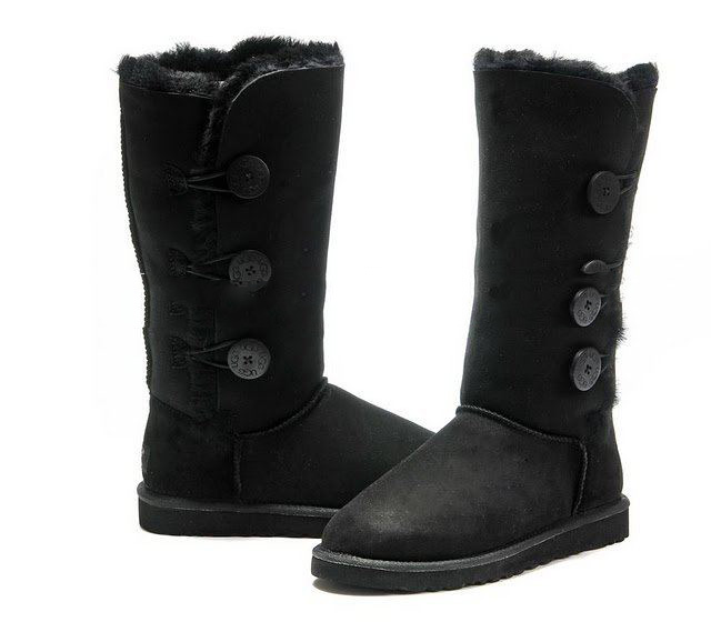 Female Knitting Wool Flatbottom Snow with Button Knee Boots