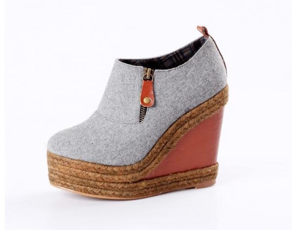 Women's Platform PU Zipper Wedges Ankle Boots