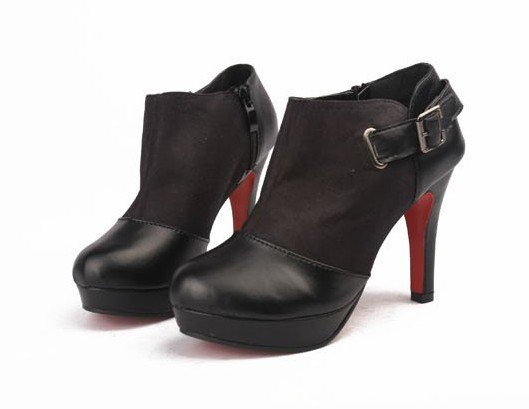 Women's Platform PU Zipper Buckle High Heel Ankle Boots