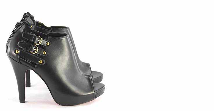 Women's Genuine Leather High Heeled Zipper Buckle Ankle Boots