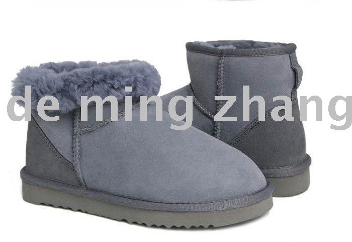 Classic Ladies' Gray Wool Bailey Button Ankle Boots