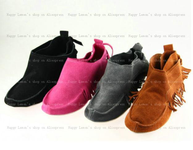 Women's Western Style With Fringes and Suede-like Material Ankle Snow Boots