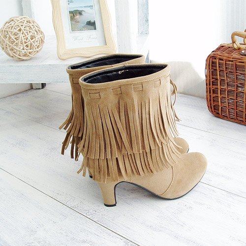 Lady High Heel PU Leather Winter Ankle Boots