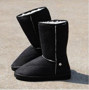 Woman Black Sheepskin Classic Snow Boot