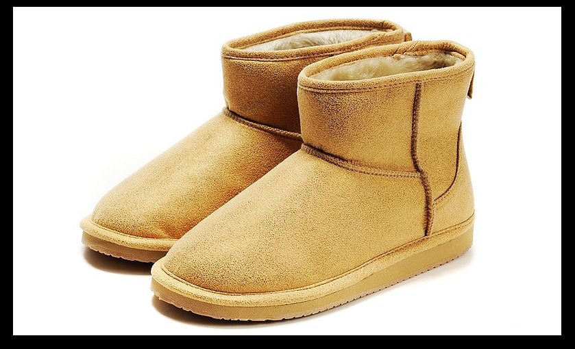 Beige Winter Women Suede Flat Ankle Snow Boots