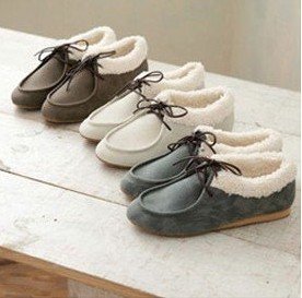 Matte Flat-bottom Snow Boot Lining Ankle Boot