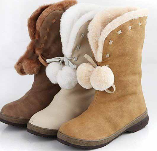 New Fashion Women's Turnover Half Knee Warm Ankle Boots