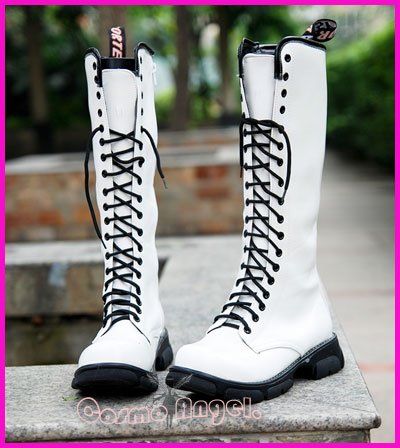 Fashion Military Mid Knee High Lace Up Women Boots