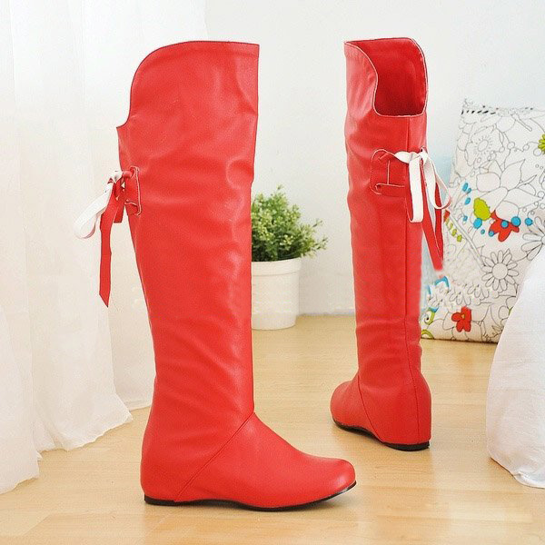Ladies' Lace Up Knee Flat Water Proof Roman Boots