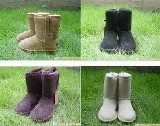With A Button Waterproof Wool & PVC Snow Boots