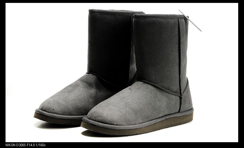 Black Wool & EVA Rubber Bottom Snow Boots