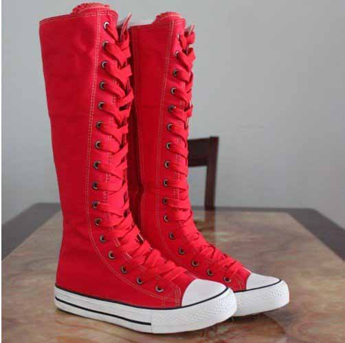 red lace boot