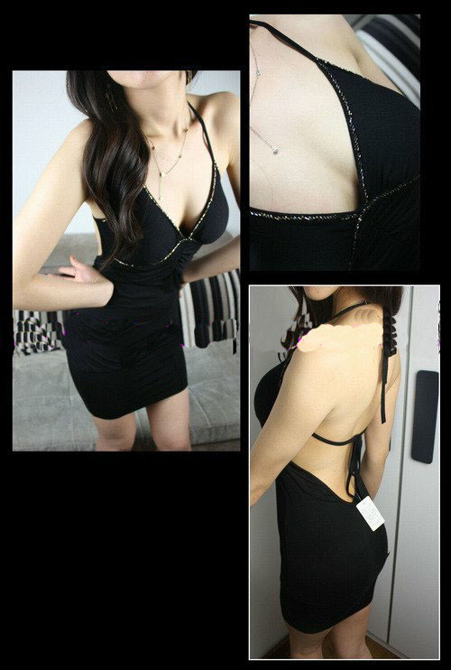 Cotton V-neck Halter Backless Women's Clothes