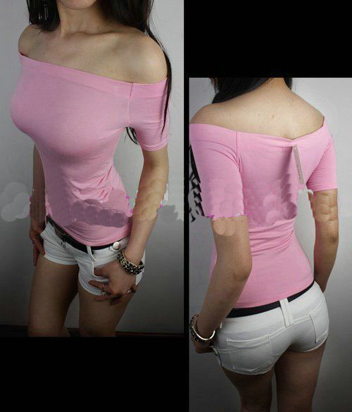 Cotton Short Sleeve Off-the-shoulder Women's Clothes