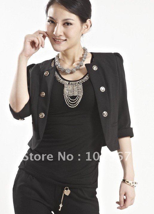 Round Collar Double-breasted OL Plain White Casual Suit