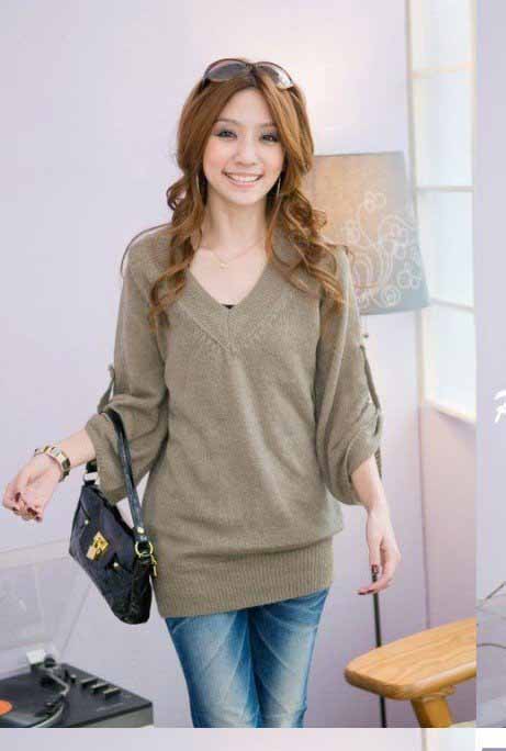Polyester & Cotton Gray Khaki Mean Size Vest Women Sweaters