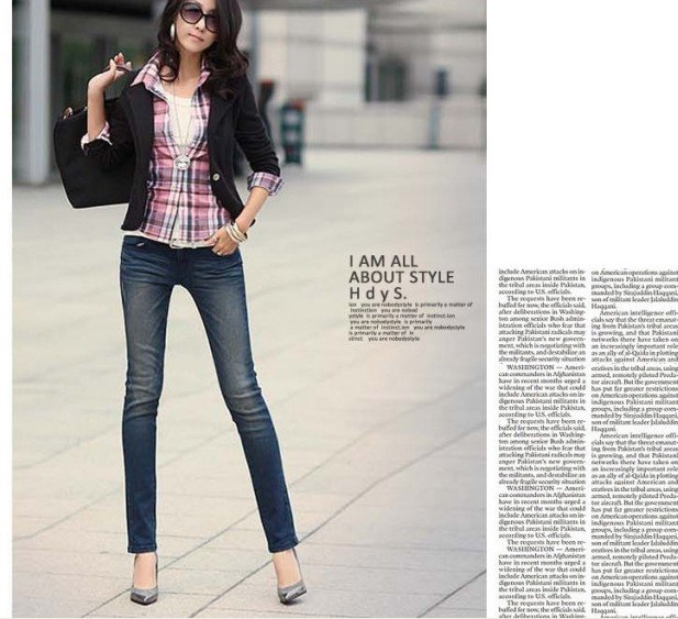 Women Korean Slim Tight Pencil Jeans