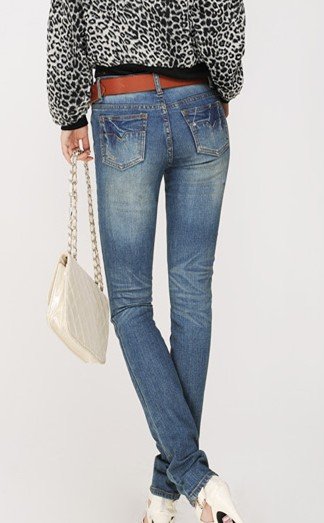 Korean Blue Breathable Slim Tight Pencil Jeans