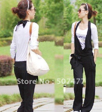 Women's Leopard Harem Haroun Style Large Pocket Straps Long Pants