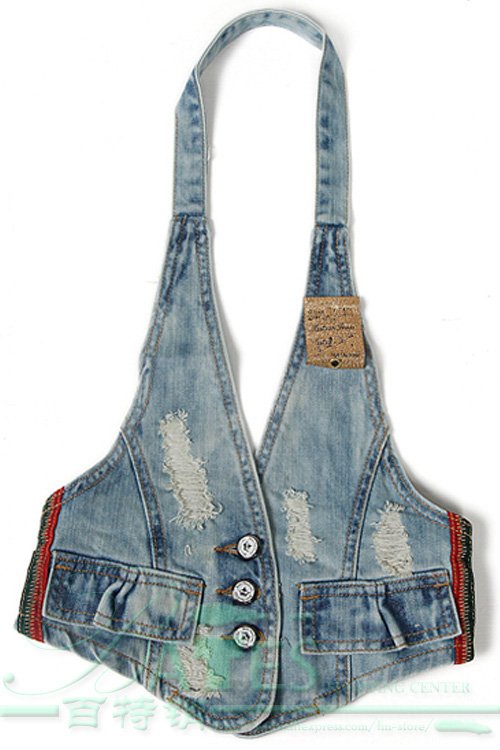 Women's Halter Slim Korean Fashion Cowboy Waistcoats