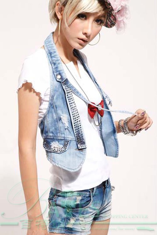 Women's Halter Slim Korean Fashion Spring Cowboy Waistcoats