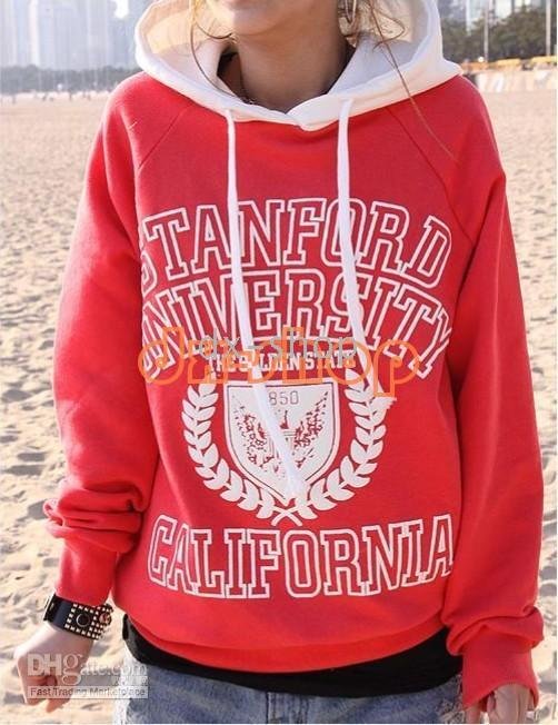 Women's Cute Red Windproof Winter Hoodies