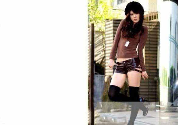 Anti - Wrinkle Breathable Leather Black Women Bermuda Shorts