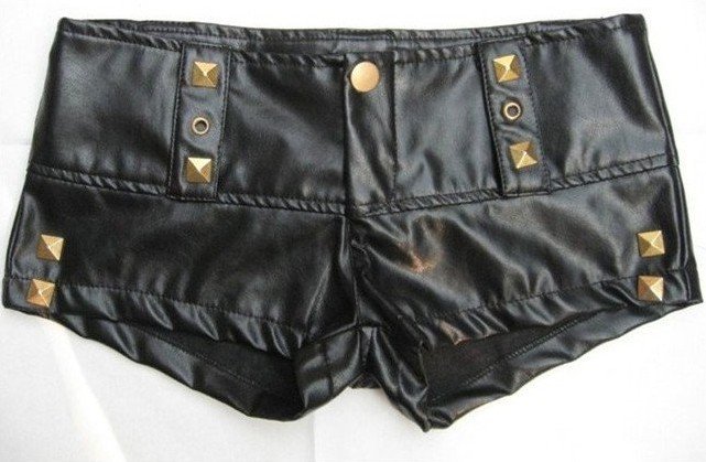 Brown Black Anti - Wrinkle Breathable Bermuda Shorts Leather Women Shorts