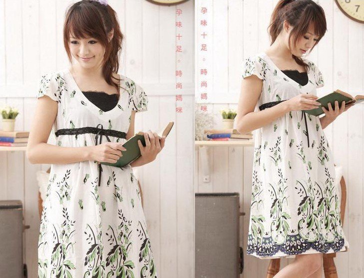 Flowers Korean Cotton Anti-Allergy Anti-Bacterial Maternity Clothing