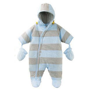 Long Sleeve With Stripes Cotton & Polyester Baby Rompers