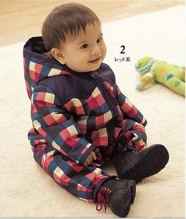 Cotton Plaid Quilted Ha Ha Warm Baby Winter Clothing