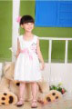 White Sleeveless With Pink Ribbons Baby Skirts