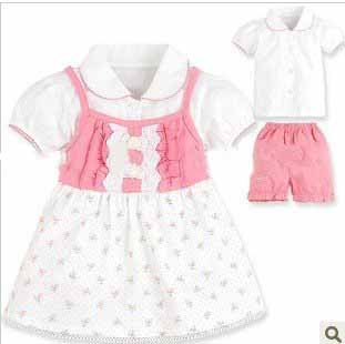 Short Sleeve Cotton Summer Baby Princess Skirt Girl Clothing