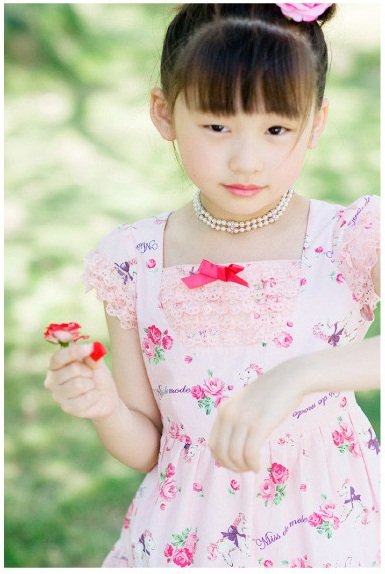 Girls' Pure Cotton Pink Full Roses Bud Silk Skirt