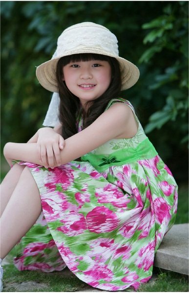 Cotton Print Sleeveless Knee-length Girls' Skirts
