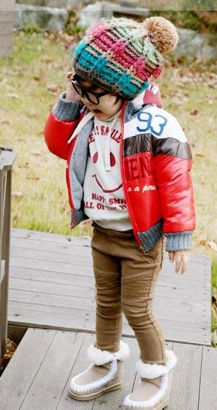 Children's Fashion Down Feather Fabric Waterproof Winter Wadded Jacket