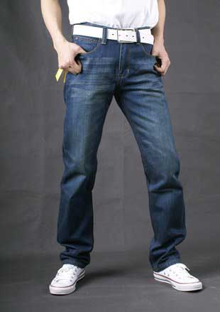 Men's Breathable Color Fade Proof Slim Fit Wrinkled Straight Leg Washed Jeans