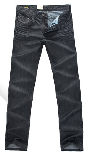 Men's Straight Waist Straight Leg Drape Black Jeans