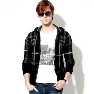 New Style Men's Long Sleeve Zipper Woolen Blends Sweaters