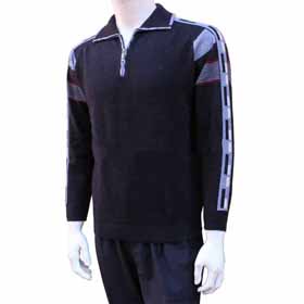 Men's Attractive Wool Knitted V-neck Zipper Winter Sweaters