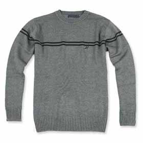 Men's Gray Long Sleeve O-neck Crewneck Sweaters