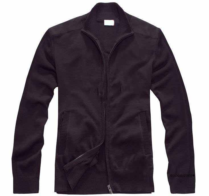 Men's Stand Collar Casual Knitted Zipper Long Sleeves Jacket