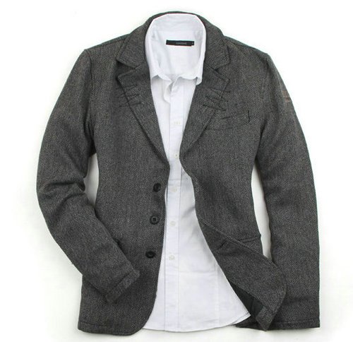 Men's Woolen Dark Grey Winter Single-breast Suit