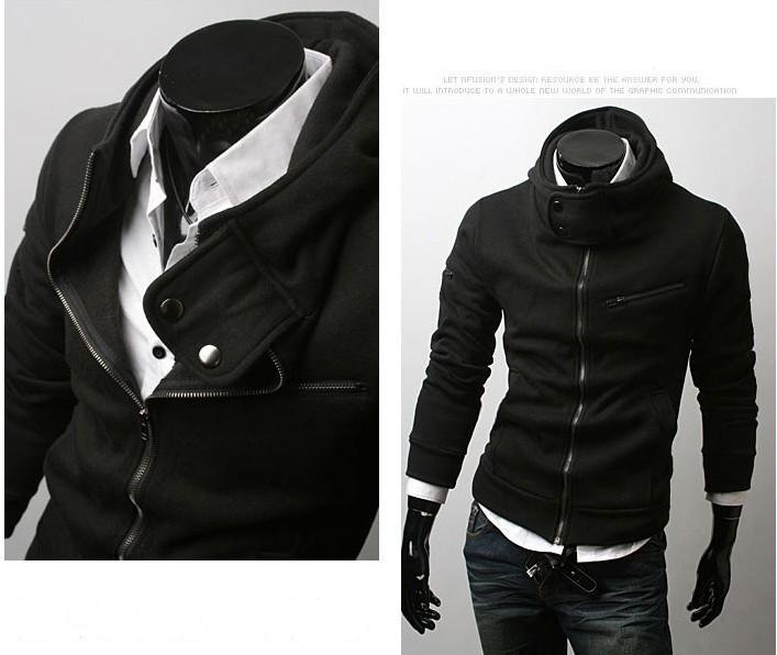 Men's Zipper High Collar Even Cap Cotton Jacket