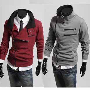 Men's Breathable Cotton High Collar Zipper Body Shaped Coat