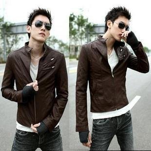 Fashion Slim Fit Stylish PU Leather High collar Zip Rider Jackets