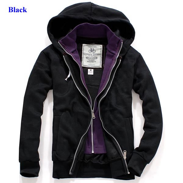 Men's Zipper Hooded Sweatshirt Fleece Cotton Coat
